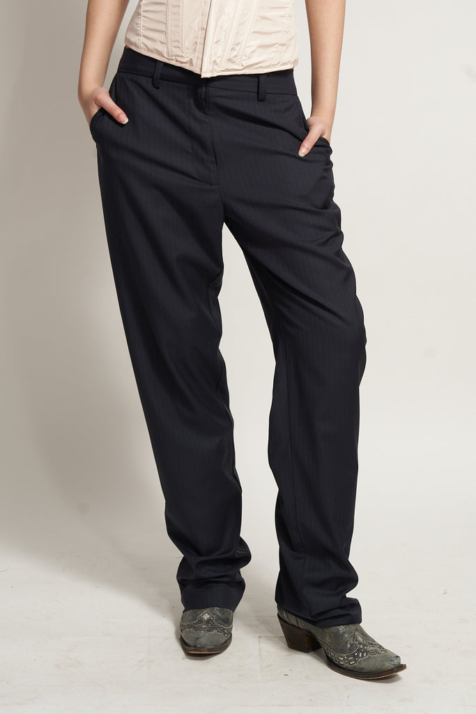 Men's Suit Pants - Navy Pinstripe